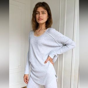 Waffle knit long sleeve Golden by TNA - grey